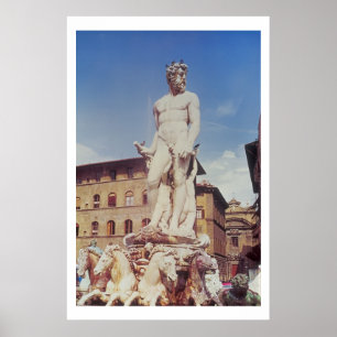 Affiches The Fountain of Neptune, detail of the figure of N