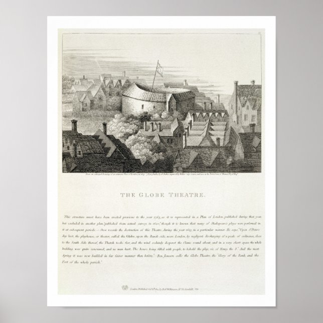 Affiches The Globe Theatre, c.1647, publié par Robert Wil (Devant)