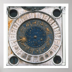 Affiches The gold and enamel clock face, design begun by Ma