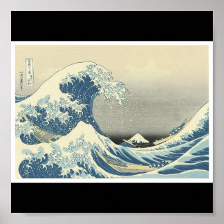 Affiches "The Great Wave"  Japanese painting c. 1830-1832