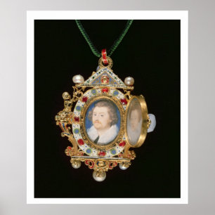 Affiches The Gresley Jewel, with miniature portraits of sir