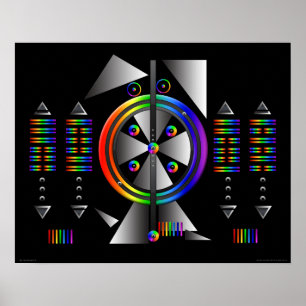 Affiches "The Hexagram Pup" Abstract I Ching & Chakra Art