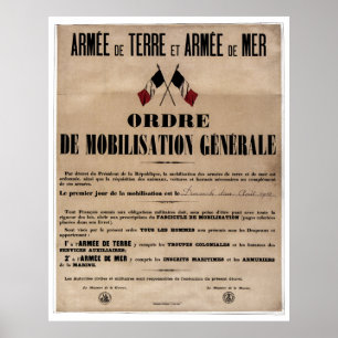 Affiches The Mobilization in France on August 1, 1914