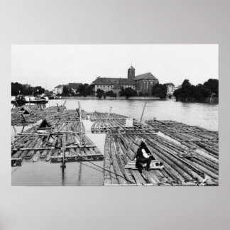 Affiches The Oder at Breslau  Poland, c.1910