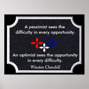 Affiches The Optimist - Citation de Winston Churchill - imp