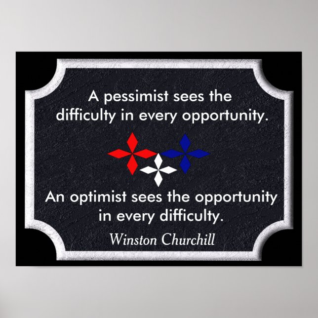 Affiches The Optimist - Citation de Winston Churchill - imp (Devant)