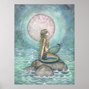 Affiches The Pastel Sea Mermaid Fantasy Watercolor Art
