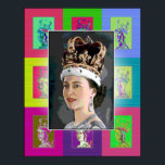 Affiches The Pop Art Coronation<br><div class="desc">The Star is,  of course,  Elizabeth II. We've added little Pop Art echoes around the central portrait.</div>