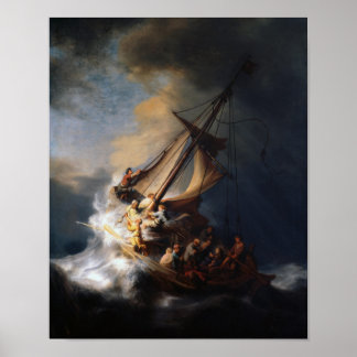 Affiches The Storm on the Sea of Galilee - Rembrandt
