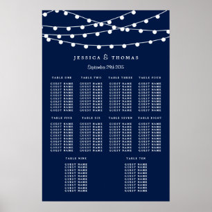Affiches The String Lights On Navy Blue Wedding Collection