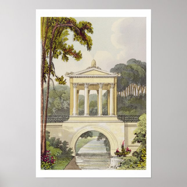 Affiches The Temple Bridge, from Ackermann's Repository (Devant)