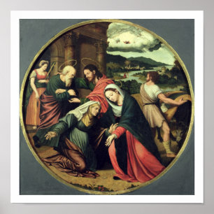 Affiches The Visitation (oil on panel) 2