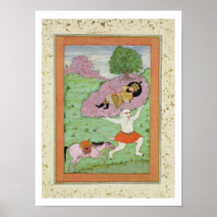 Affiches The White Demon carrying off the sleeping Rustam,