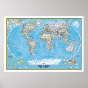 Affiches The world map political