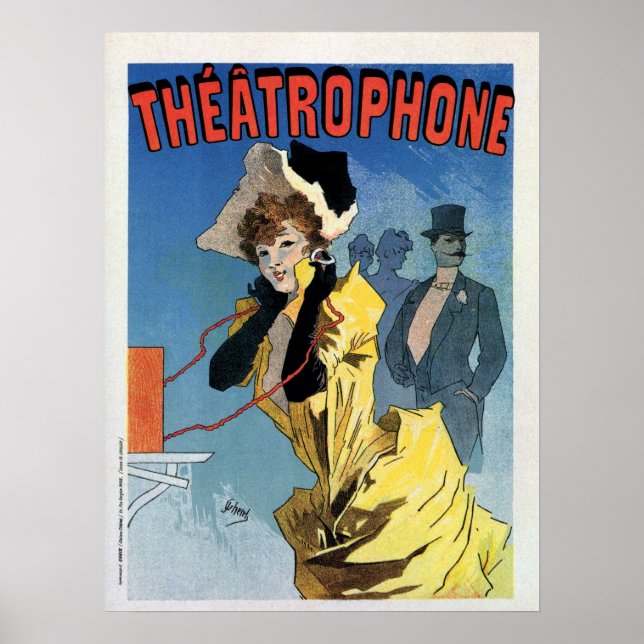 Affiches Théâtre Art nouveau et Théâtrophone téléphone (Devant)