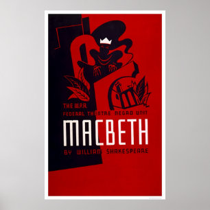 Affiches Théâtre Macbeth Negro 1937 WPA