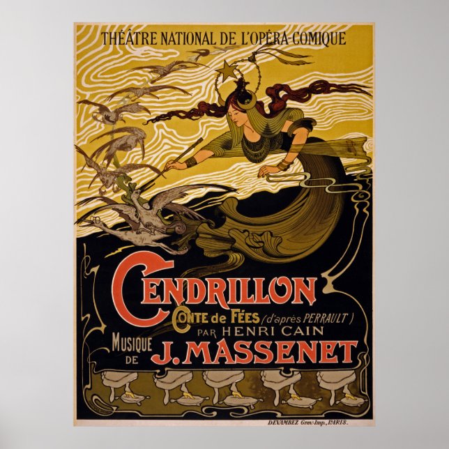 Affiches Theatre National De L'Opera-Comique ~ Cendrillon (Devant)