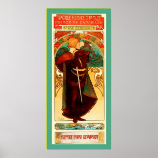 Affiches Théâtre Sarah Bernhardt ~ Hamlet ~ Alphonse Mucha