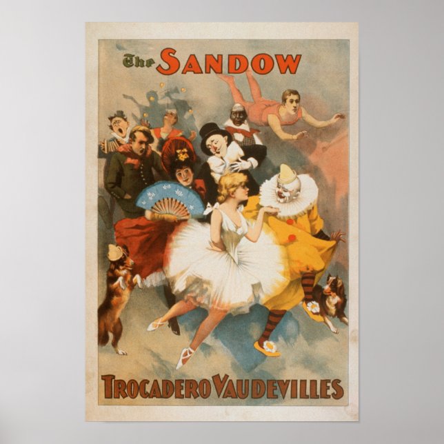 Affiches Thème Carnaval Sandow Trocadero Vaudevilles (Devant)