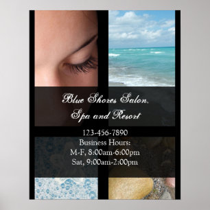 Affiches Thème de station de spa de luxe bleu et noir