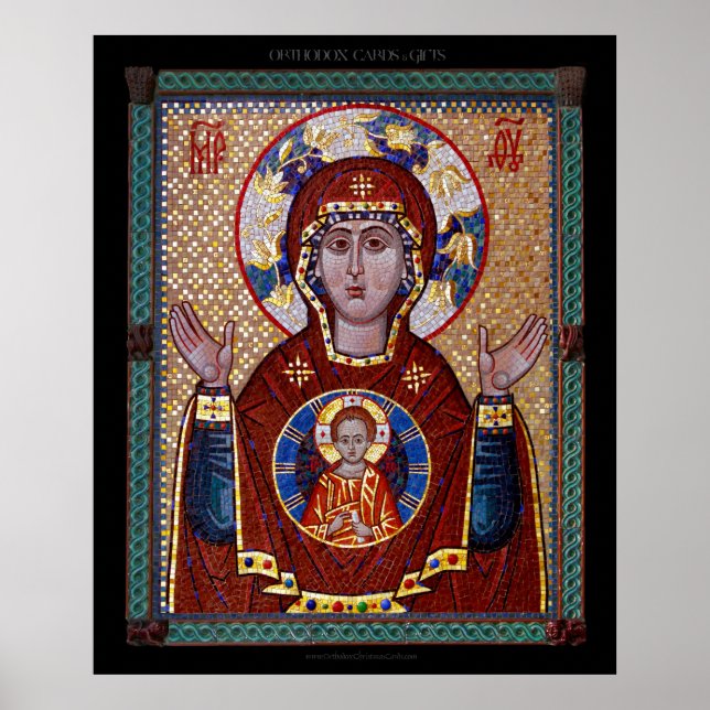 Affiches Theotokos "du signe" mosaïque Icône (Devant)