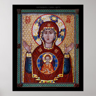 Affiches Theotokos icône de mosaïque "de signe"