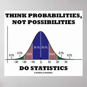 Affiches Think Probabilities Not Possibilities Statistics