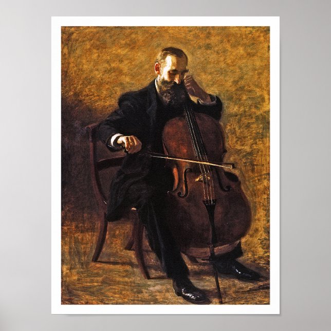 Affiches Thomas Eakins Peinture : Le Joueur du violoncelle (Devant)