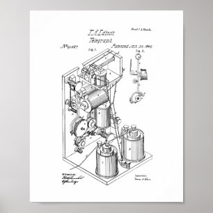 Affiches Thomas Edison Telegraph Patent