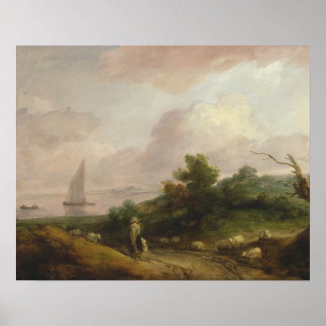 Affiches Thomas Gainsborough - Paysage côtier (Devant)