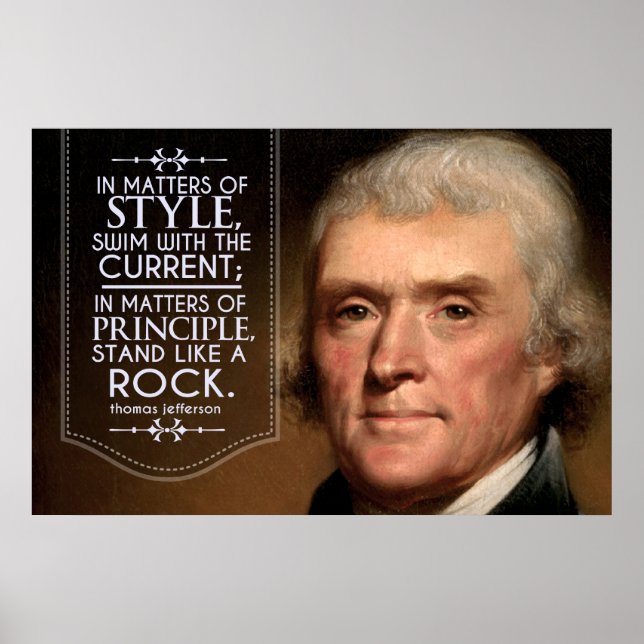 Affiches Thomas Jefferson cite en matière de style (Devant)
