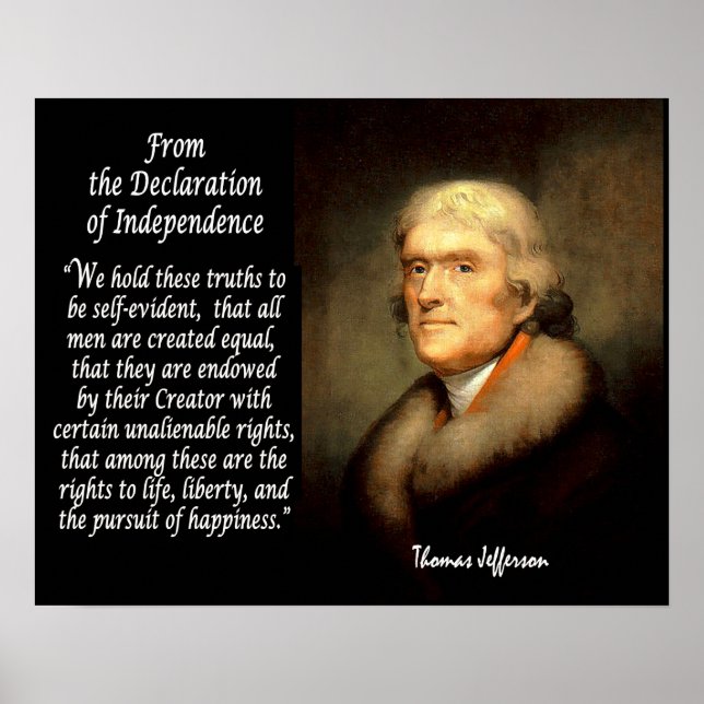 Affiches Thomas Jefferson Et Déclaration D'Indépendance (Devant)