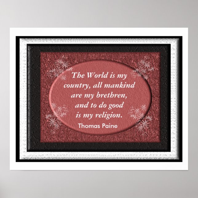 Affiches Thomas Paine - Citation (Devant)