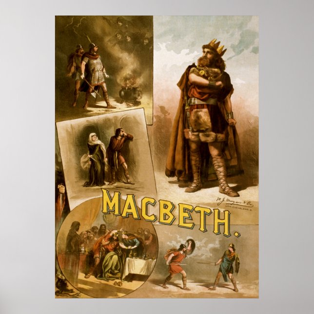 Affiches Thomas W. Keene dans MacBeth de William Shakespear (Devant)