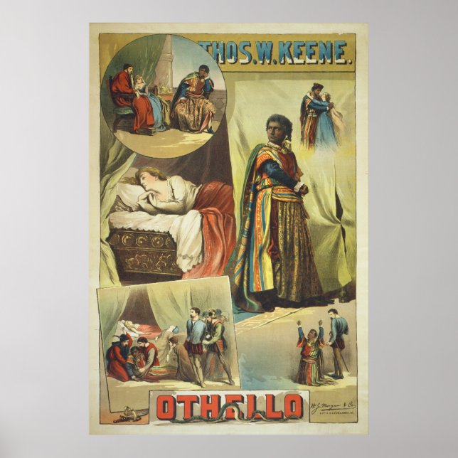 Affiches Thomas W. Keene dans Othello de William Shakespear (Devant)