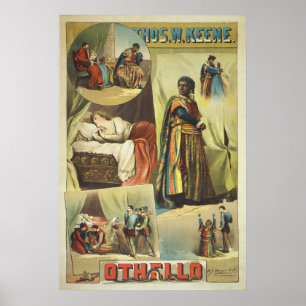 Affiches Thomas W. Keene en Othello de William Shakespeare