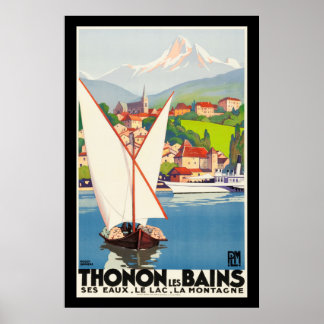 Affiches Thonon Les Bains Français Travel Europe