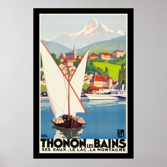 Affiches Thonon Les Bains Français Travel Europe (Devant)