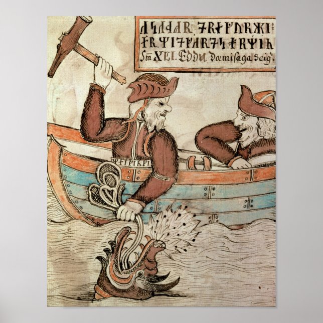 Affiches Thor pêchant le serpent de Midgard (Devant)