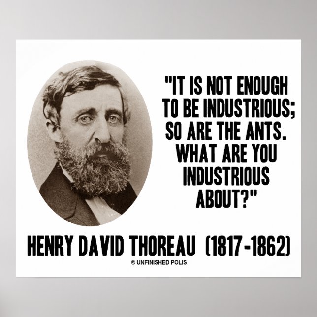 Affiches Thoreau Ne Suffit Pas Pour Être Industrielle, De M (Devant)