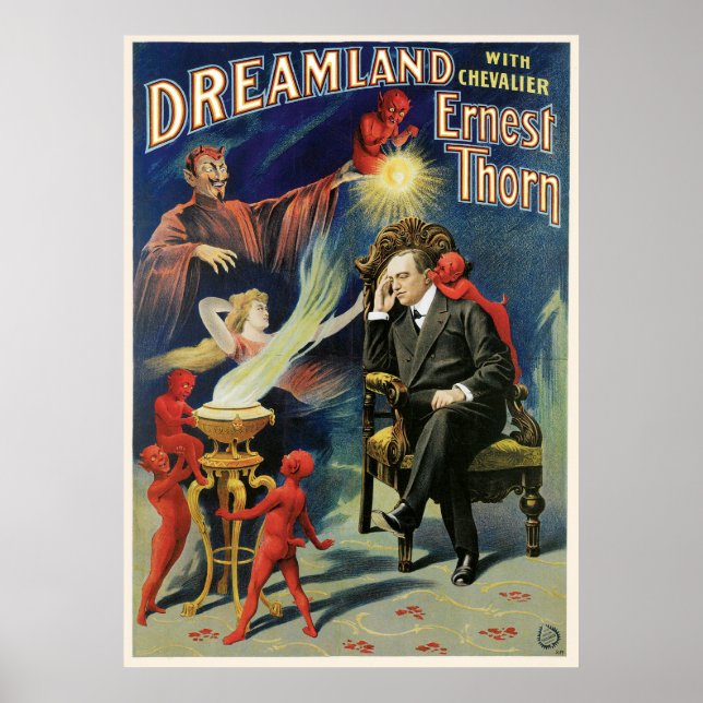 Affiches Thorn Magician ~ Dreamland Vintage Magic Act (Devant)