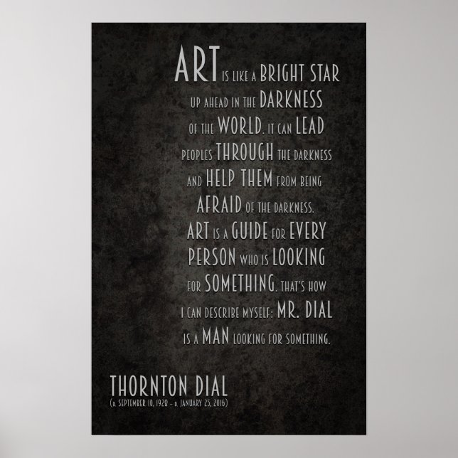 Affiches Thornton Dial Citation Inspirationnelle sur l'art (Devant)