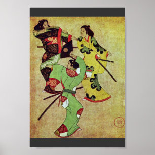 Affiches Three Dancing Samurai By Katsushige Iwasa (Best Qu