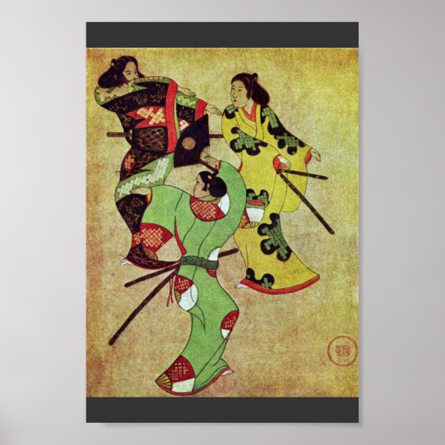 Affiches Three Dancing Samurai By Katsushige Iwasa (Best Qu (Devant)