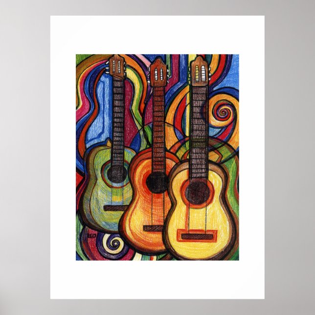 Affiches Three Guitars Music (Devant)