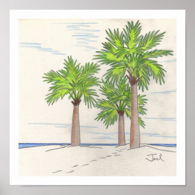 Affiches THREE PALMS print (11"x11") (Devant)