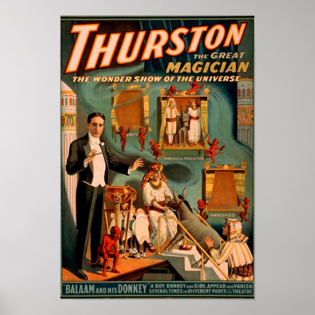 Affiches Thurston - Démons & Donkey Vanish Trick Magic (Devant)