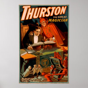 Affiches Thurston le grand magicien avec la magie de diable