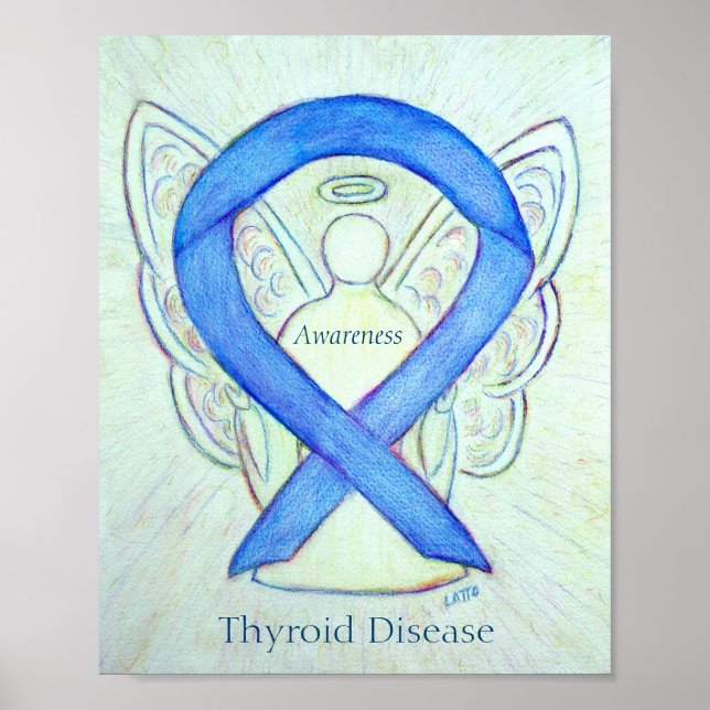 Affiches Thyroïde Sensibilisation Ruban Angel Imprimantes d (Devant)