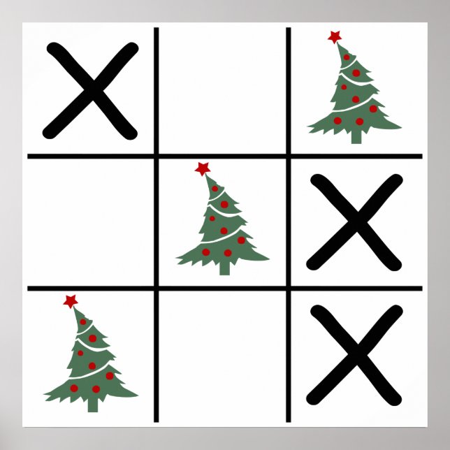Affiches Tic Tac Toe de Noël (Devant)